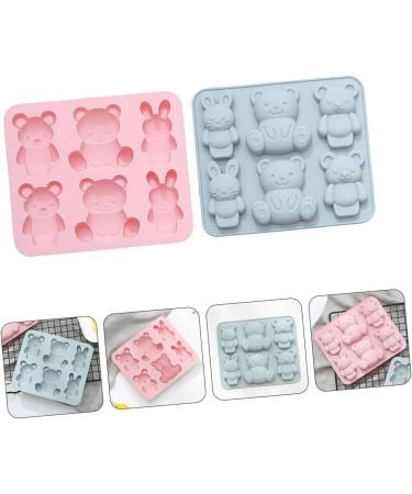 Zerodeko 2pcs Cake Mold Keychain Silicone Molds Ice Cube Candy Muffin Top Pans for Baking Resin Molds Silicone Molds for Candles Candle Molds Rabbits Bunny Chocolate Mold Cartoon Silica Gel 15.9X14.1CM - Buy Online on GoSupps.com
