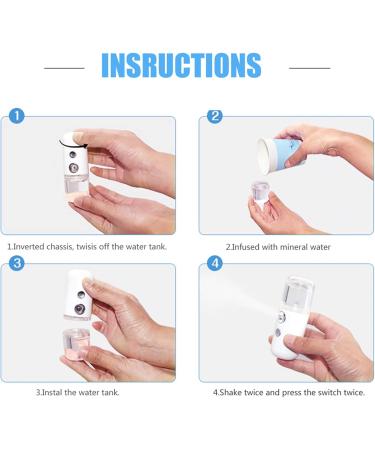 Nano Water Spray 30ml USB Handy Nano Mist Spray Atomization Mister Face Facial Moisturizing Mist Sprayer - Buy Online on GoSupps.com