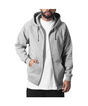 Urban classics men's sweatshirt zip hoody hooded jacket for men with zipper available in many color variants sizes XS-5XL 3XL gray