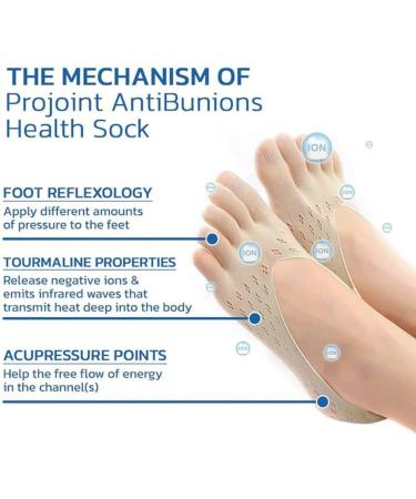 Projoint AntiBunions Health Socks - Orthopedic Toe Compression Socks for Women - Urigone Five Finger No Show Socks (10 Skin) - Buy Online on GoSupps.com