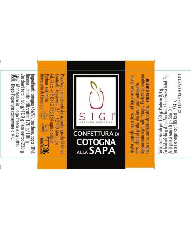  SIGI Azienda Agricola Quince and Sapa Jam produced in the Marche region - No colorings or preservatives - 100% natural - 220g - Buy Online on GoSupps.com