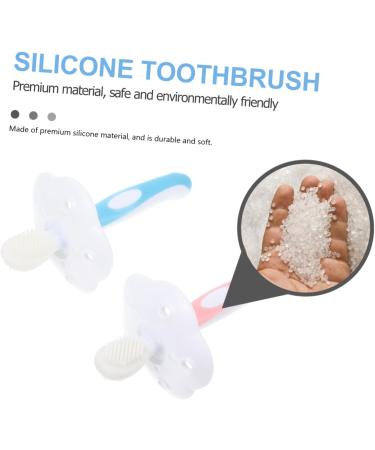 Ultechnovo Baby Toothbrush & Cleaning Brush Set - 2 Sets of Baby Pebble Detergent Cleaners - Pink - Buy Online on GoSupps.com