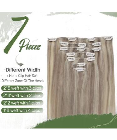 Buy Hetto Blond Clip-in Real Hair Extensions | Remy Clip Extensions with Ashblond Highlights | 120g 35 cm #17/2 #p17/23 - Fast International Shipping - Buy Online on GoSupps.com