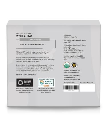 HANDPICK USDA Organic 100% Pure White Tea Mild & Smooth 100 Tea Bags - Buy Online on GoSupps.com
