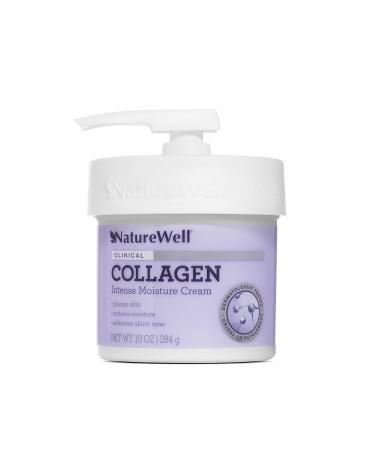 NATUREWELL Clinical Collagen Peptide Intense Moisture Cream for Face, Neck, & Body, Anti-Aging Cream that Hydrates, Plumps, Restores Moisture, and Increases Suppleness, 10 Oz (Packaging May Vary)