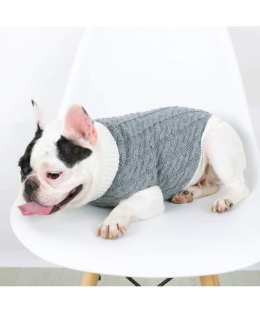 PetyOung Dog Sweater Vest | Warm Knitting Winter Coat for Small & Medium Dogs - L. Gray - Buy Online on GoSupps.com