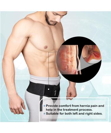 Wonder Care Black Inguinal Hernia Support Truss with Removable Compression Pad - Right S(28-31 inches) - Ideal for Surgery & Injury Recovery - Buy Online on GoSupps.com
