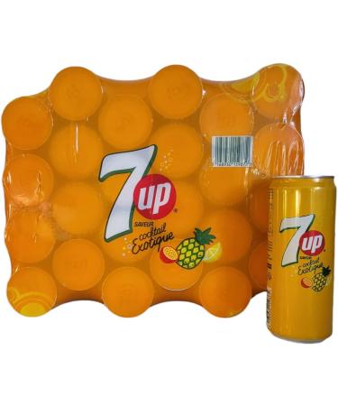 7UP Exotique Cocktail Drink Cans (24x330ml) Refreshing Summer Flavours - Alcohol Free Use As Mixers Boxed Treatz - Buy Online on GoSupps.com