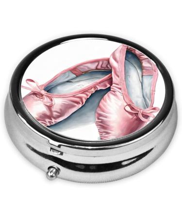 Ballet Dancer Round Pill Box | 3 Compartment Portable Travel Medicine Organizer | Mini Decorative Pocket Purse for Vitamins & Tablets - Buy Online on GoSupps.com