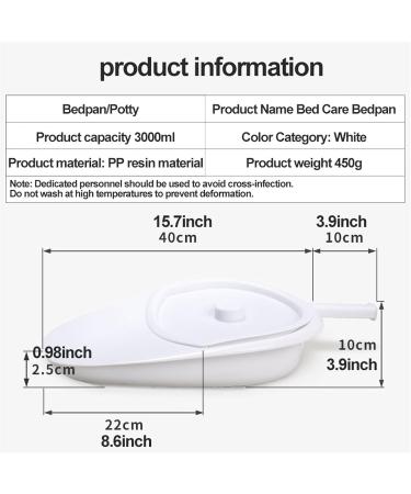 NEDLON Portable Bedpan with Lid Bed Pan for Elderly Women and Men Durable & Easy to Clean Urine Potty for Hospitals Home Care White - Buy Online on GoSupps.com