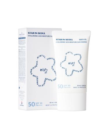 STAR IN SEOUL MIBYUL ESSENCE SOLAIRE HYDRATANTE L'ACIDE HYALURONIQUE SPF50 PA++++ 50 ml Cr me solaire v gan cor enne qui s'applique de mani re hydratante et douce.