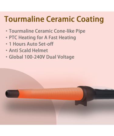 Duyfioa Professional Ceramic Hair Curling Wand 1-1/2 Inch with LCD Temperature Control - Black&Rose Pink - Buy Online on GoSupps.com