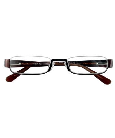 I need you Anna New - Stylish high -quality reading glasses for women & men - Light modern design including hard shell case - nylor half -glasses with acetate bracket +1.50 dioptries brown -orange