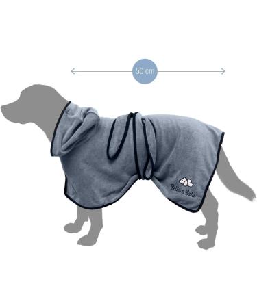 Buy Bella & Balu Microfiber Dog Bathrobe - Absorbent & Quick-Drying | PFOTENCH for Dogs | M Blue & Puppy Love M Gray - International Shipping Available - Buy Online on GoSupps.com