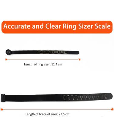 2 in 1 Bracelet & Ring Sizer Tool with Magnified Glass - US Ring Sizes 1-17 & Wrist Sizes 15-25 Measurement Tool - Buy Online on GoSupps.com