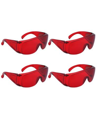 ANNWAH 4PCS Dental Red Goggles Glasses Protect Eyes for Teeth Whitening