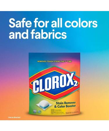 Clorox2 Stain Fighter & Color Booster 40 ct - Multi-Purpose Stain Remover for Bright Colors | International Shipping Available - Buy Online on GoSupps.com