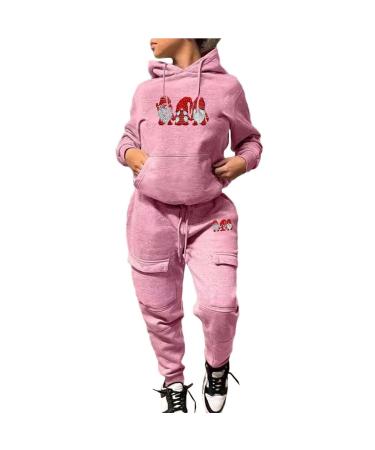 Long -sleeved pantsuit women sports suit Set Women Training Suit Set 2 Party Jogging Suit Women's leisure suit two -part hooded sweater jogging pants sportswear outfit leisure access sportswear rosa 3xl