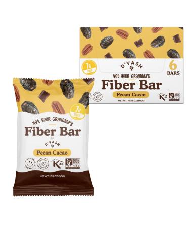 D'vash "Not Your Grandma s" Fiber Bars 1 Box (6 Bars) (1 Box Pecan Cacao) Pecan Cacao 1 Box