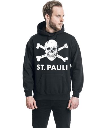 FC St. Pauli Skull Hoodie | Black Men's Fan Merch | Unique Football Merchandise | L Black/White - Buy Online on GoSupps.com