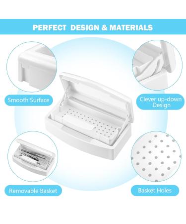 Best Nail Tool Sterilizer Box | Plastic Sterilization Tray for Tweezers & Eyelash Extensions | White Organizer for Estheticians - Buy Online on GoSupps.com