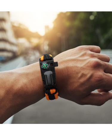 CEUAO 4-Set Survival Bracelet - 5 in 1 Outdoor Survival Kit for Men | Paracord Survival Bracelet with Pipe Flint & Compass | Perfect for Outdoor Activities - Buy Online on GoSupps.com
