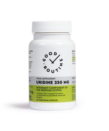URIDINE 250 MG (30 Capsules) - Premium Dietary Supplement for Cognitive Performance Neuronal Synapses Uridine Magnesium 1 Month Pack