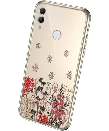 Morechioce Ultra Thin Transparent Silicone Case for Huawei Honor 10 Lite & P Smart 2019 - Floral Design Protective Cover #16 - Buy Online on GoSupps.com