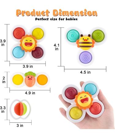 PROACC Silicone Suction Cup Spinner Bath Toys for Baby | Sensory Toy for Anxiety Relief | Travel Toys for Toddlers - 4PCS - Buy Online on GoSupps.com