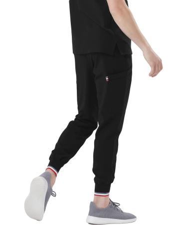 Mediclo Men's Kodiak Jogger Scrub Pants - Eco-Friendly Sustainable Fabric, 10 Pockets, Tapered Leg, Black (Medium) - Buy Online on GoSupps.com