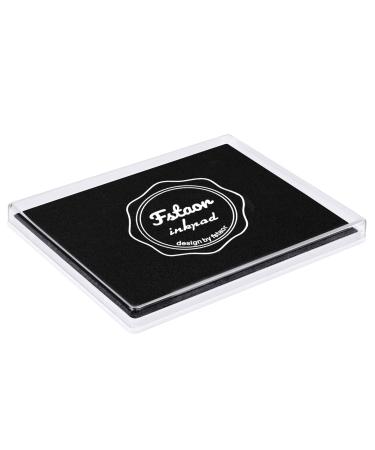 Fstaor Large Black Ink Pad for Rubber Stamps,5x4 inch Non-Toxic Washable Safe Stamp Pads for Kids, Ink Pads Permanent for Paper Wood Fabric (Large Black)