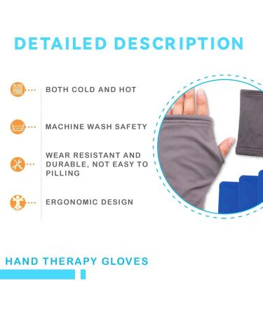Hot and Cold Hand Therapy Gloves - Ice Pack Mittens for Arthritis and Carpal Tunnel Pain Relief (Grey) - Buy Online on GoSupps.com