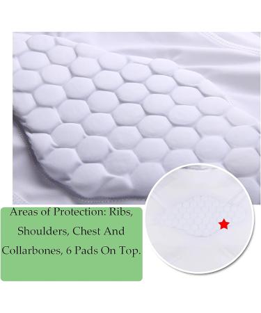 Jellybro Padded Compression Shirt | Rib Chest Protector for Men & Women | Ideal for Rugby, Hockey, Football, Skating | Small Size - Buy Online on GoSupps.com