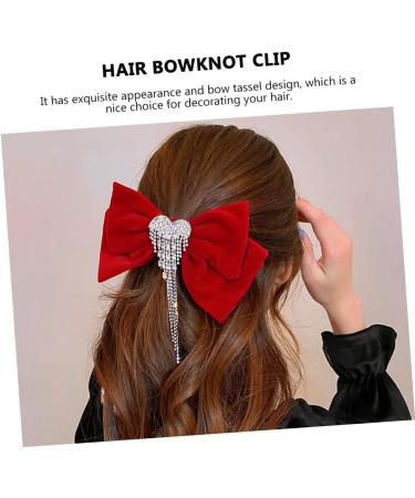 minkissy Tassel Hair Clip Red Bow Hair Clip Womens Hair Clips Hair Bow Clip Rhinestone Tassel Vintage Hair Bows Tassel Hair Accessories Hair Bows for Girls Miss Rhinestones Makeup French - Buy Online on GoSupps.com