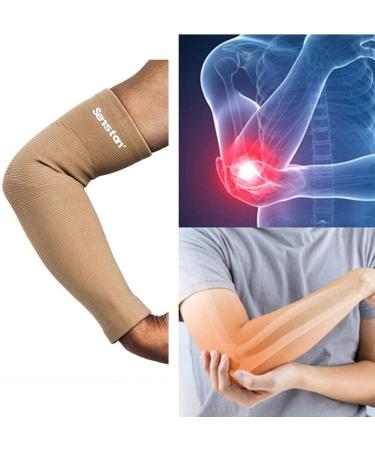 Senston Arm Support Sleeve for Tendonitis and Arthritis - Compression for All Sports - Men/Women/Youth - Breathable and Sweat Absorbent - Beige - Buy Online on GoSupps.com