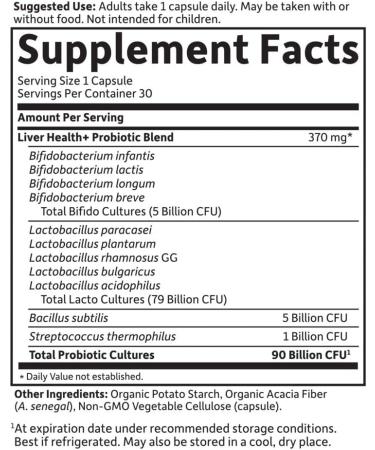 Garden of Life Liver Health+ Probiotic 90 Billion CFU, Vegan & Gluten Free - 30 Capsules - Buy Online on GoSupps.com