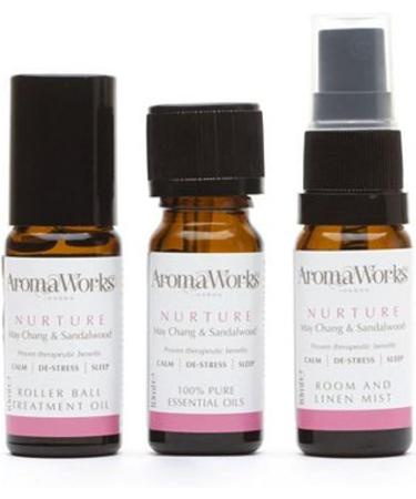 AromaWorks Nurture Wellbeing Trio Gift Set - 10 ml | Pure Essential Oils of May Chang & Sandalwood | Relaxing Ambience & Sensual Fragrance | Shop Internationally - Buy Online on GoSupps.com