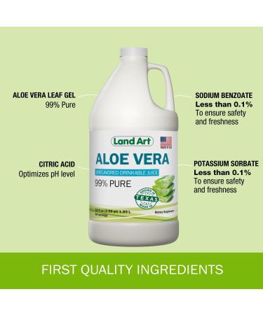 Pure Aloe Vera Juice Unflavored Cold-Processed - 99.7% Organic Aloe Vera Inner Fillet from Fresh Texas Leaves Supports Digestive Comfort & Natural Wellness 64 fl oz (Pack of 2) Unflavoured 64 Fl Oz (Pack of 2) - Buy Online on GoSupps.com