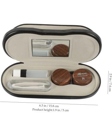 Buy Gatuida 3 Sets of Stylish Glasses Cases - Dual Purpose Travel & Contact Lens Storage - Wooden Grain Design & Leather Finish - Buy Online on GoSupps.com