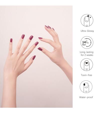 DANNI & TONI Semi Cured Gel Nail Polish Strips in Medium Violet Red - 28 Stickers | Salon-Quality Manicure Set - Buy Online on GoSupps.com