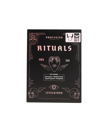 Profusion Cosmetics Rituals 4 PC Look Kit | Face Gems Shadow Quad Brush & Matte Black Lipstick for Magical Beauty - Buy Online on GoSupps.com