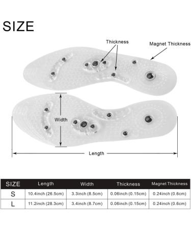 VanSP Magnetic Therapy Insole Weight Loss Magnet Acupressure Shoe Pads for Men and Women - White (Size S 10.4''/26.5cm) - Buy Online on GoSupps.com