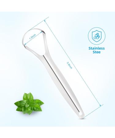Stainless Steel Tongue Scrapers for Adults | Reduce Bad Breath & Freshen Breath - 2 Piece Spoon-Shaped Set - Buy Online on GoSupps.com