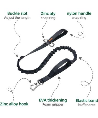 Excellent Elite Spanker Tactical Bungee Dog Leash - Elastic Brown & Black for Training & Walking - Buy Online on GoSupps.com