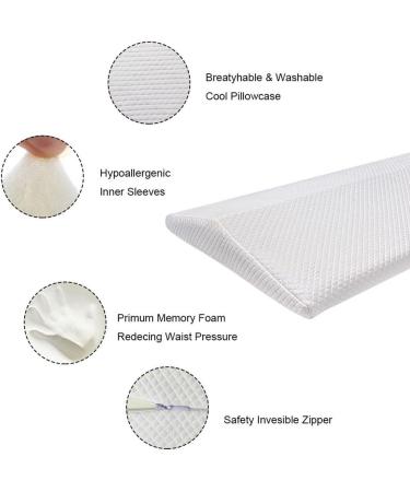 Sleeping Pillow - Memory Foam Lumbar Support Wedge Pillow Slow Rebound Memory Cotton Lumbar Cushion for Pregnant Women 23.5 * 12 Inch C - Buy Online on GoSupps.com