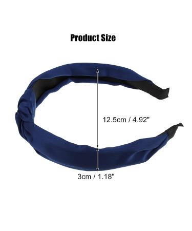 VOCOSTE Navy Blue Satin Knot Headband for Women - 1.2 Inch Wide - Buy Online on GoSupps.com