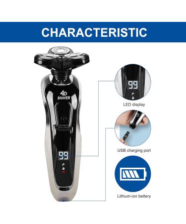 Podazz Electric Rotary Shavers for Men 3D Rechargeable Waterproof IPX6 Electric Shaving Razor Wet & Dry Beard Trimmer Electric Nose Hair Trimmer Shaver(Black) - Buy Online on GoSupps.com