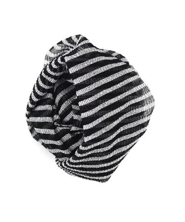 Exfoliating Washcloth Towel for Men | Deep Cleansing Black & White Stripe Bath Cloth | Premium Nylon Exfoliating Bath Towel - Buy Online on GoSupps.com