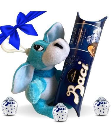 NARAMAKI NARAMAKI Naples Keyring Father's Day Gift - Tubino Baci Perugina 37.5g + Mini Donkey Tremolino Soft Toy 12cm - Gift for Him