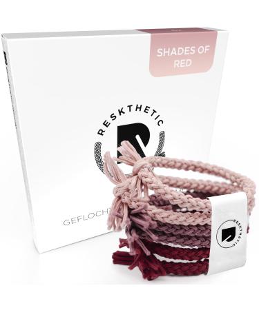 Reskthetic hair tie - high-quality braided hair ties with perfect hold extremely tear-resistant hair ties pleasant to the hair Red - Buy Online on GoSupps.com